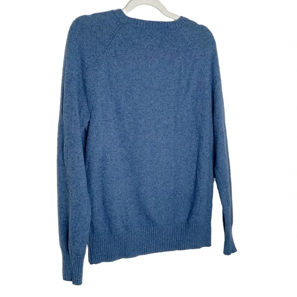 J. Crew- blue long sleeve lambs wool mixed fabric sweater. Size S